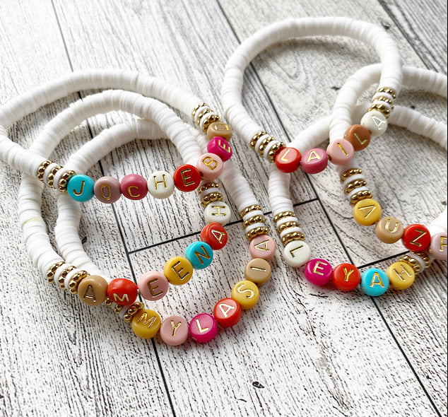 Name, beaded bracelet