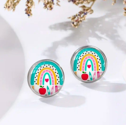 LOVE rainbow studs