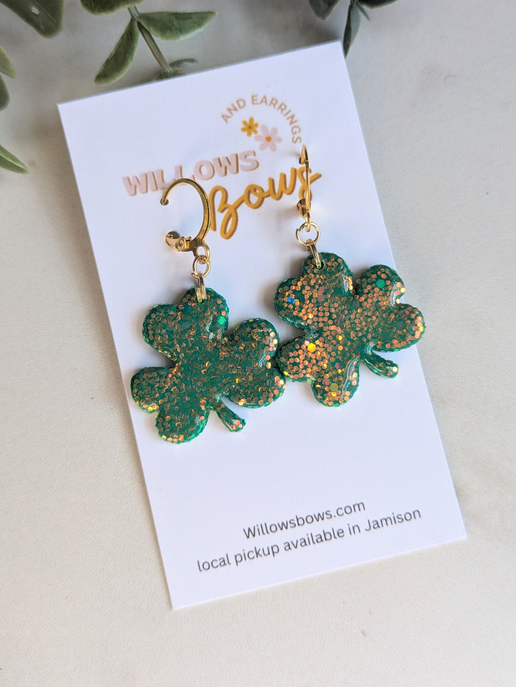 Holographic glitter shamrocks
