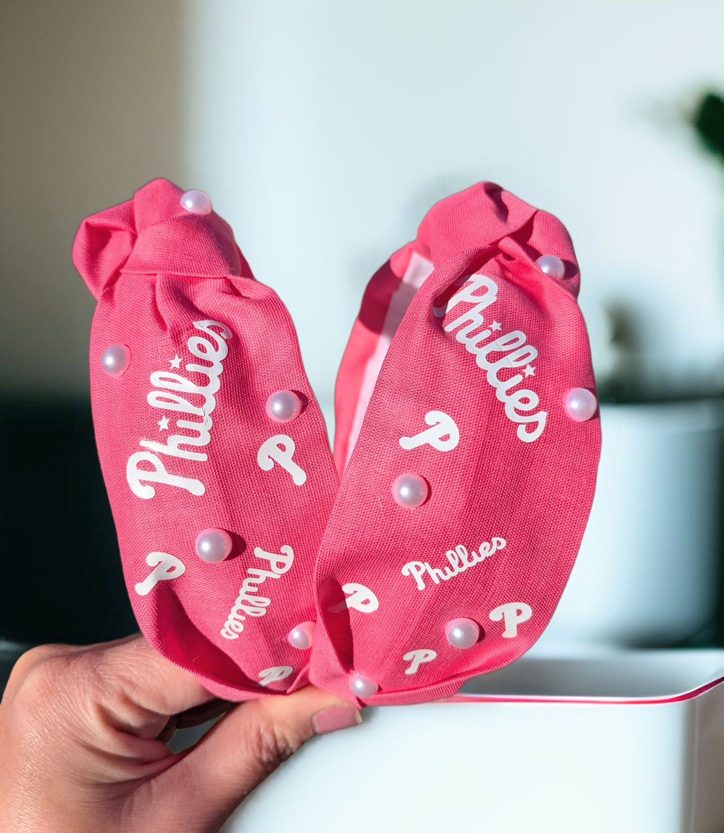 Pink baseball headbands