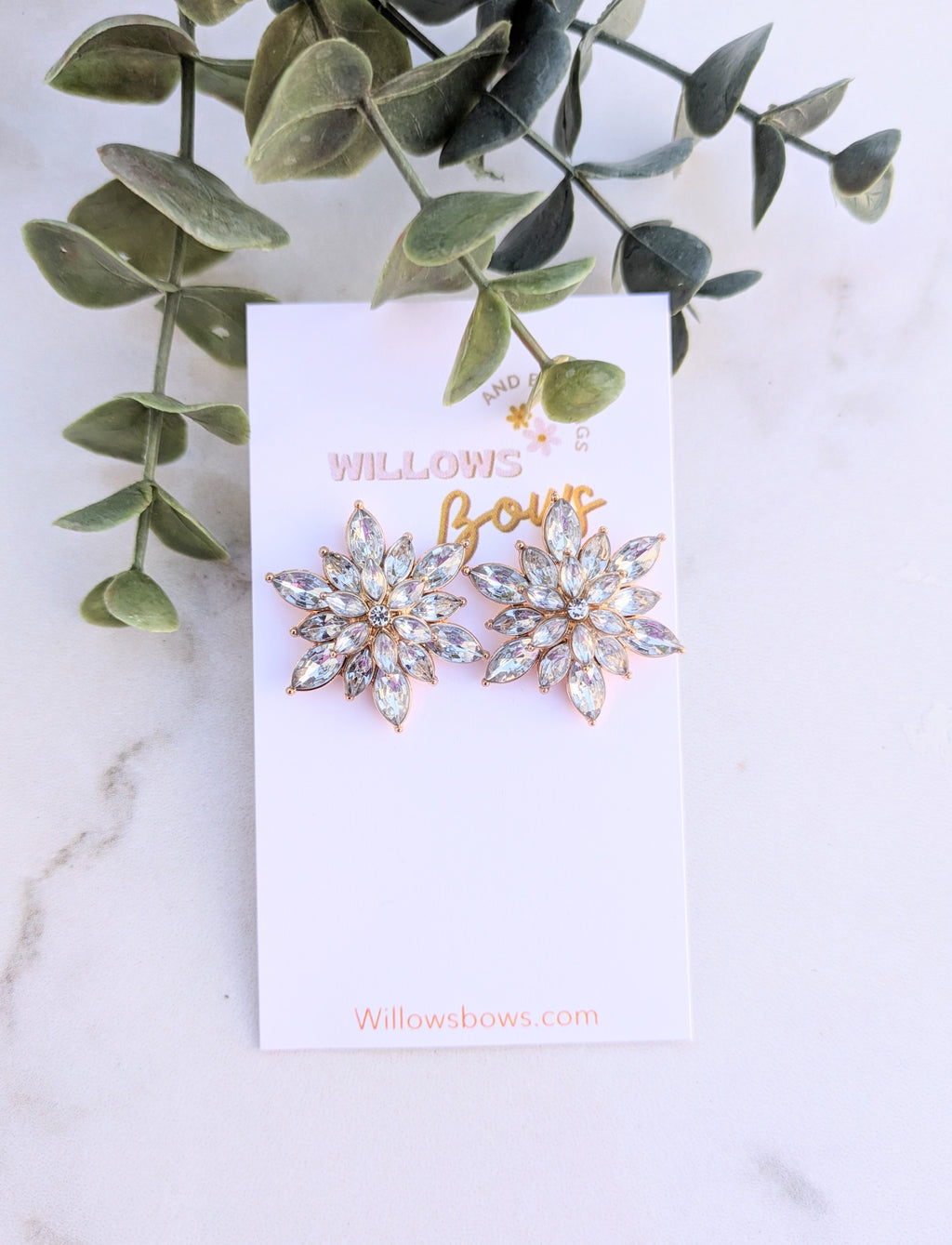 Sparkly crystal snowflakes