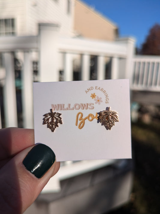 Golden leaf studs