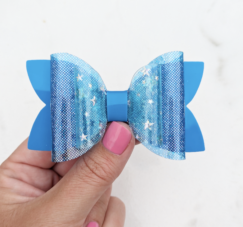 Royal blue disco stars, pool bow