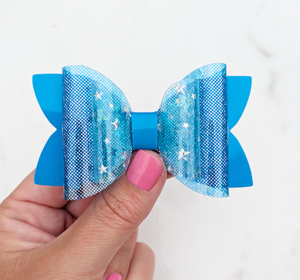 Royal blue disco stars, pool bow