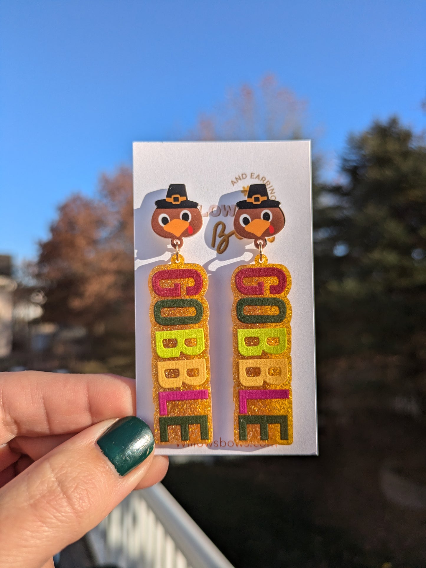 Gobble gobble, acrylic earrings