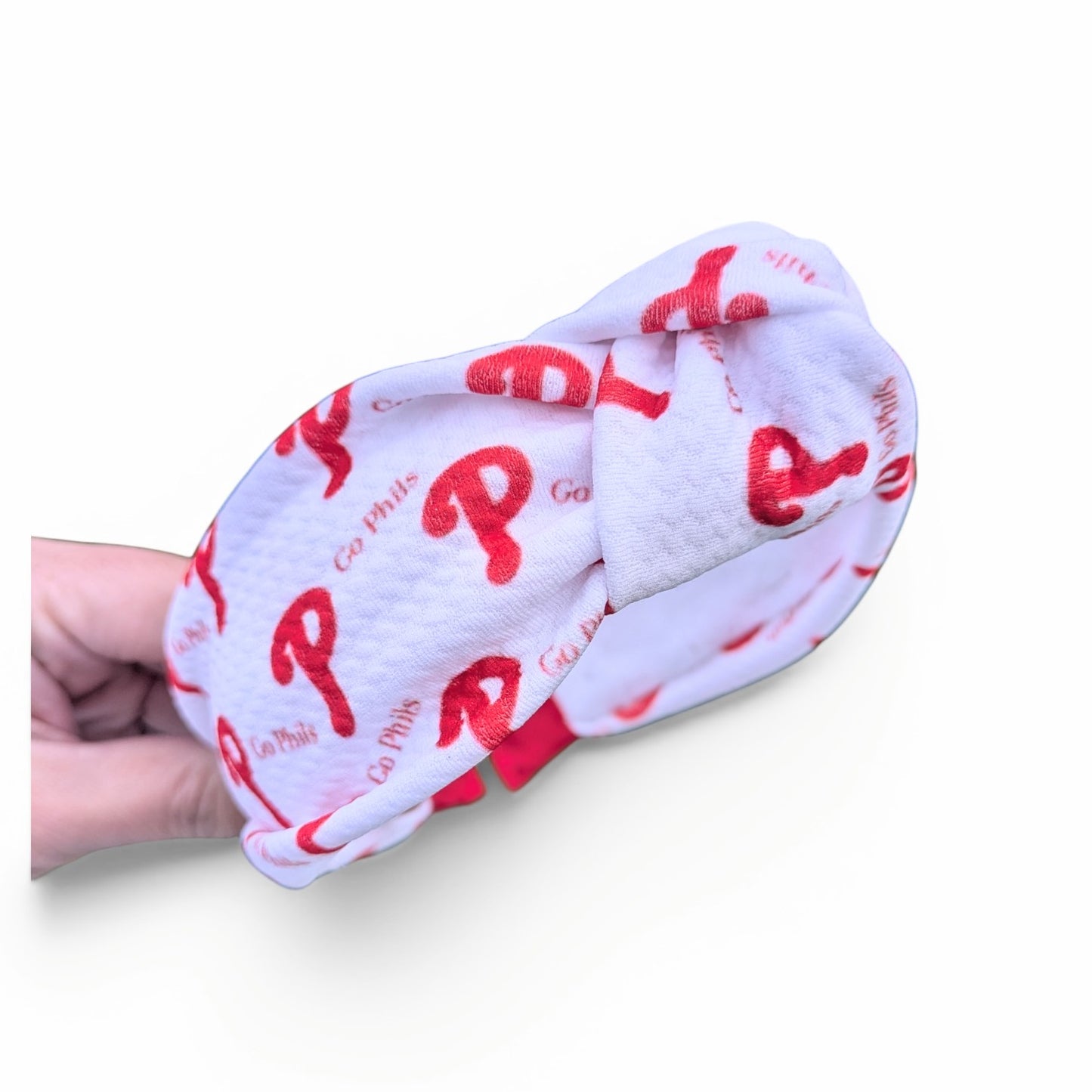 White with red P baseball headbands
