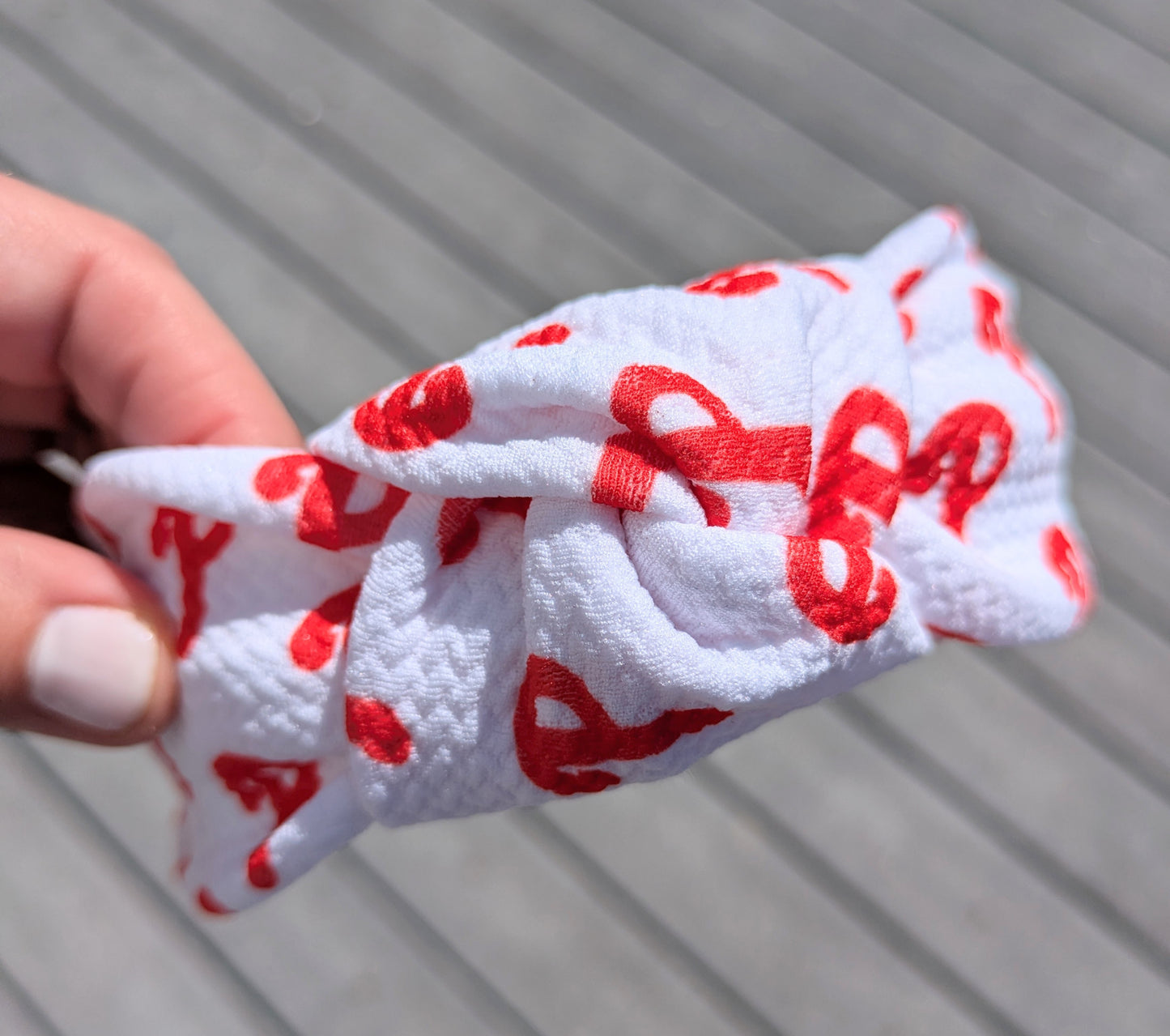 White with red P baseball headbands