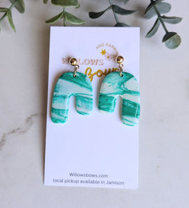 Emerald Arch, clay to earrings