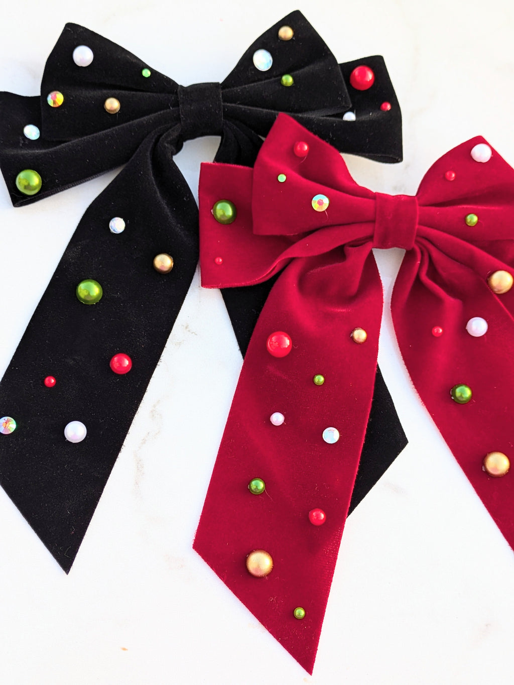 Oversized velvet holiday ribbons