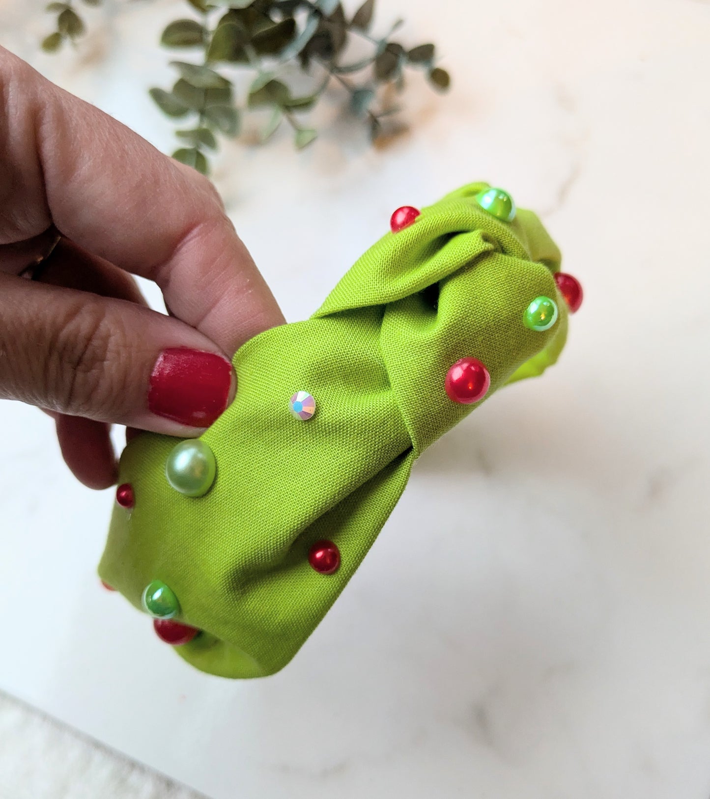 Green pearl headband