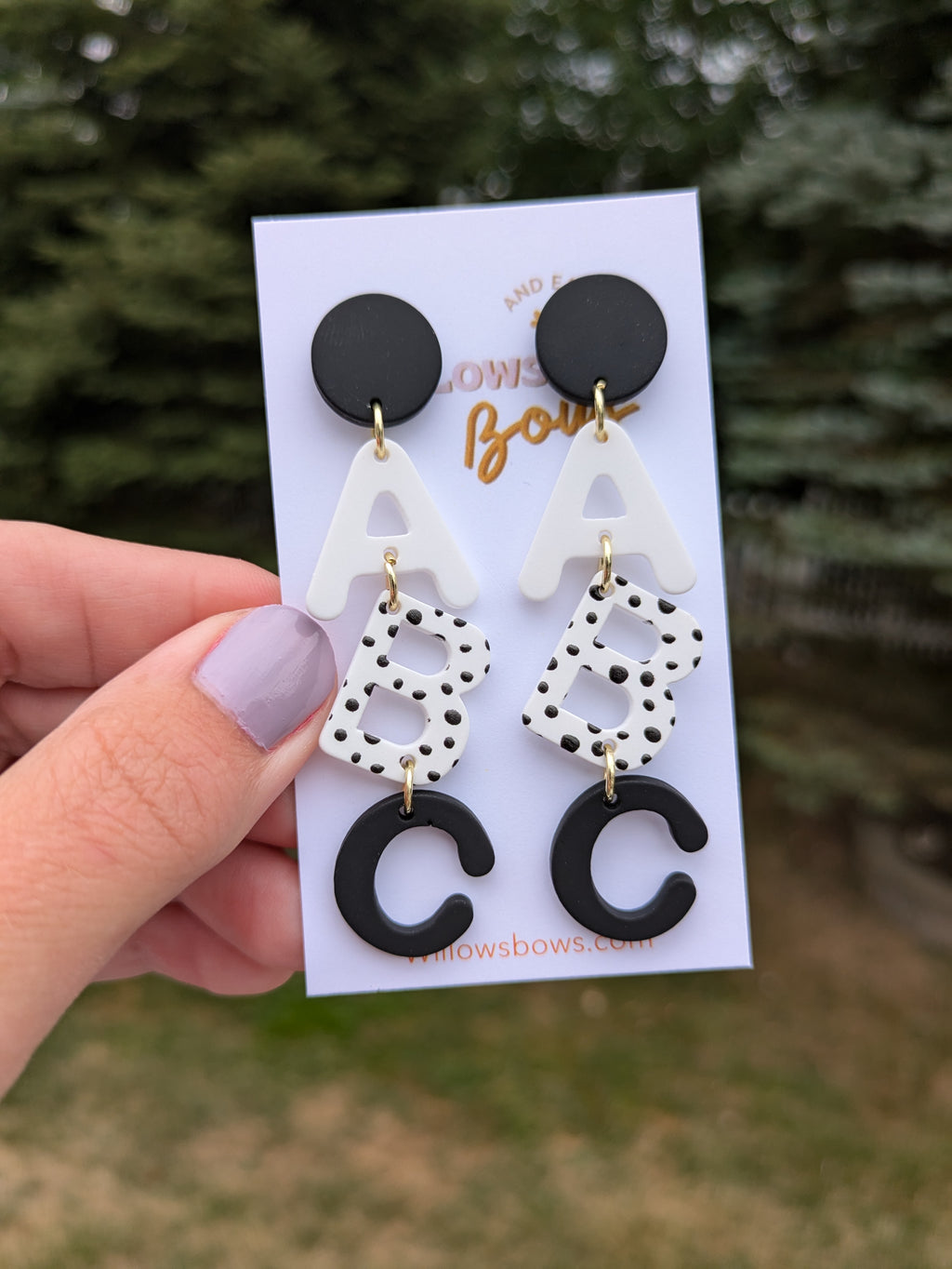 ABC polka dot (acrylic) earrings