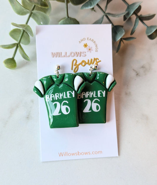 Football jersey earrings