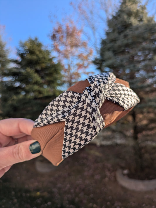 Brown houndstooth headband