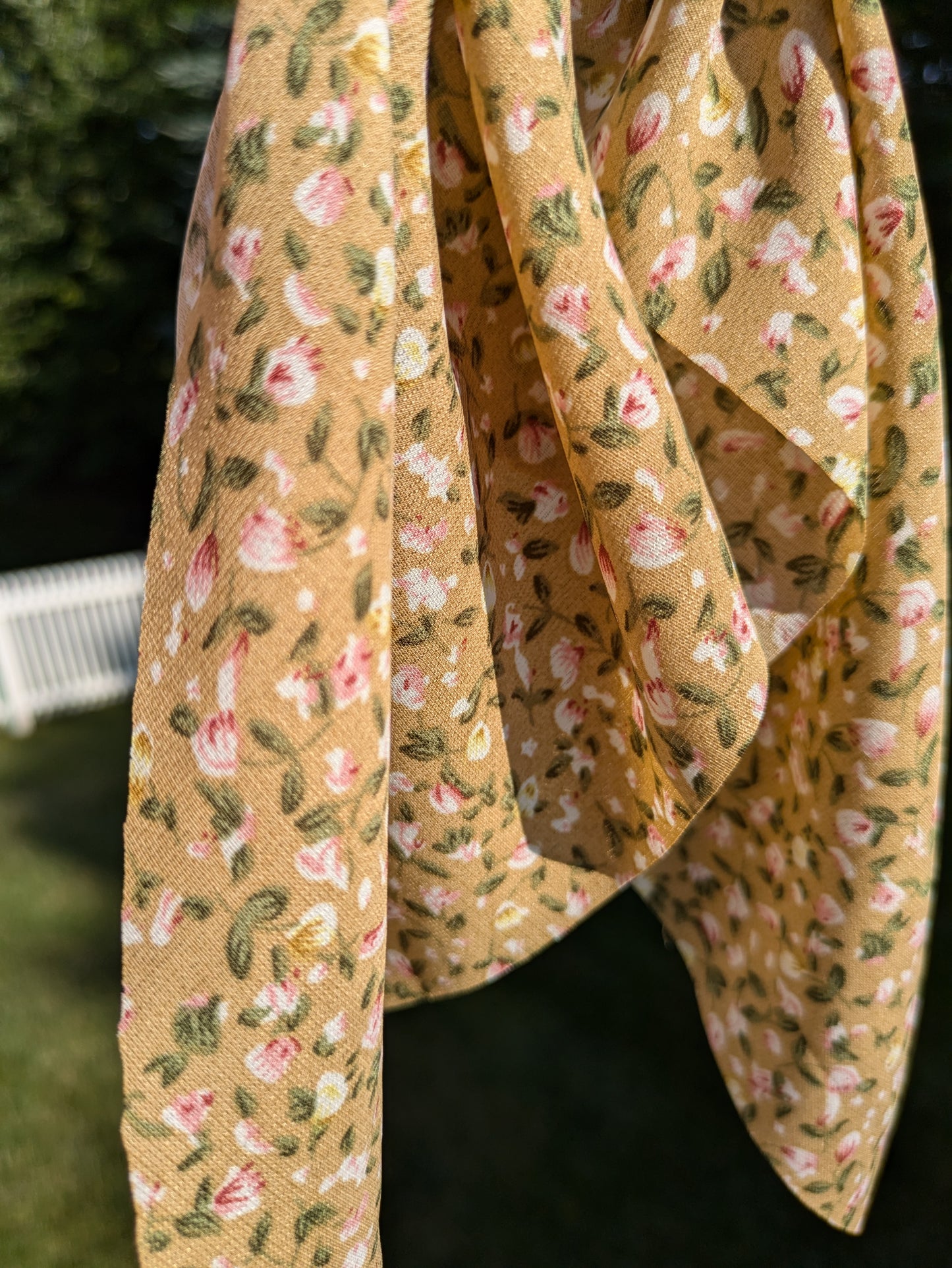 Mustard chiffon scrunchie