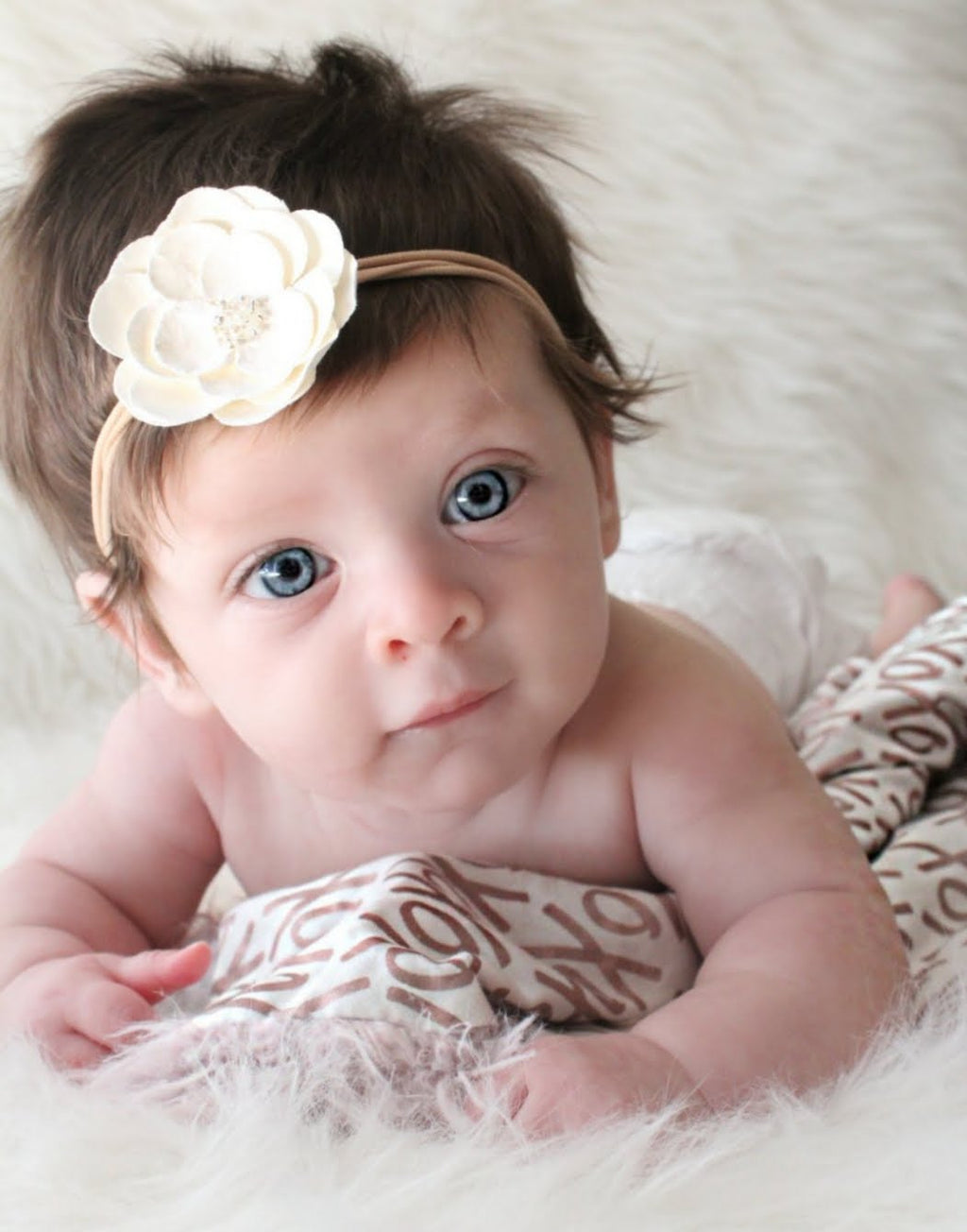 Cream flower headband