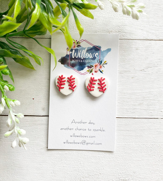 Baseball heart studs