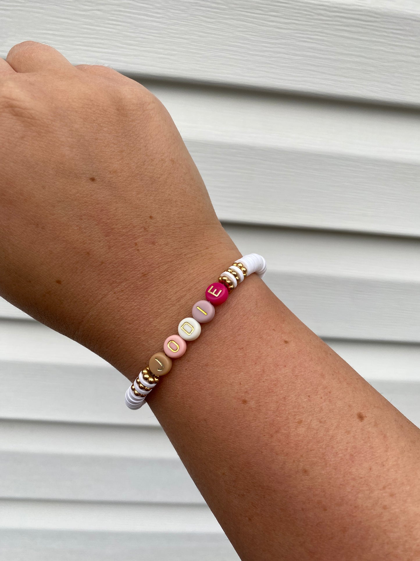Name, beaded bracelet