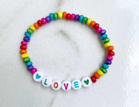 Love is love, beaded bracelet