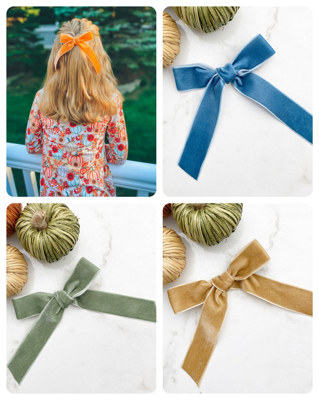 Thin velvet ribbons