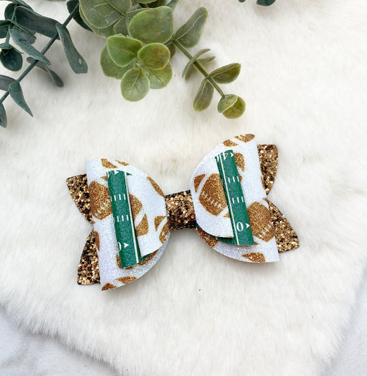 Glitter football bow
