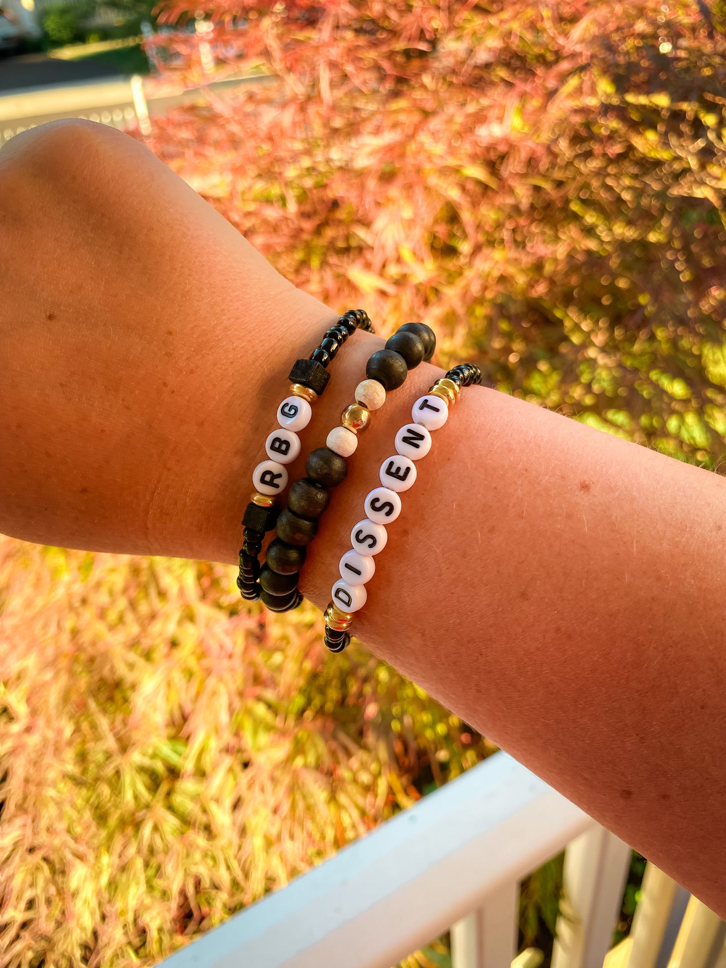 RBG set, beaded bracelet