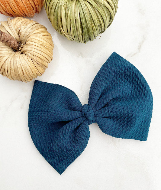 Dark teal oversized bow
