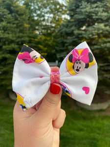 Pink bow mouse, oversized bows