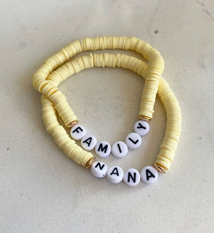 Lemon clay, personalized bracelet