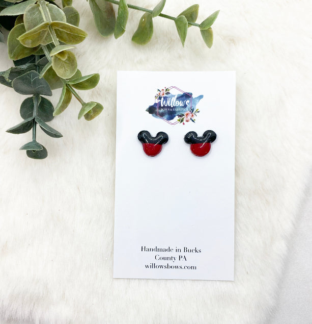 Red/black mouse,  12mm studs