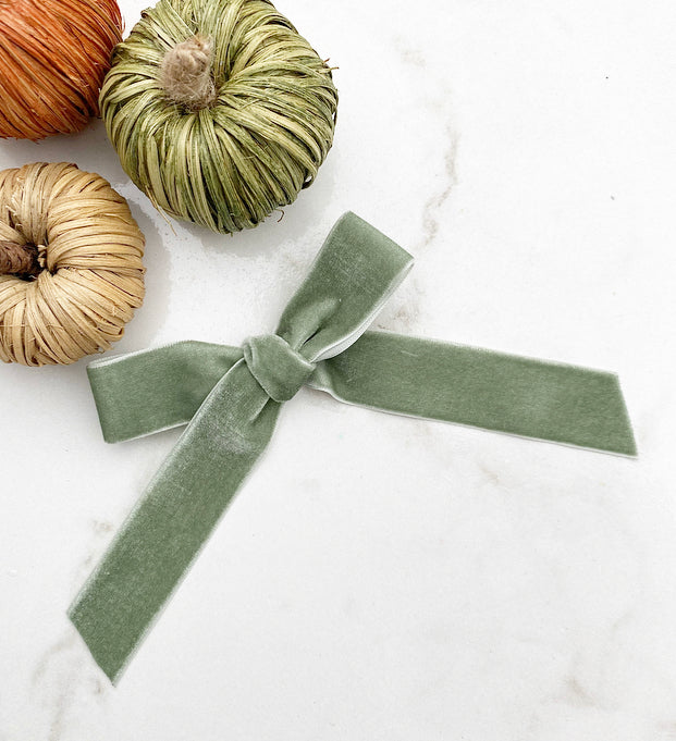 Thin velvet ribbons
